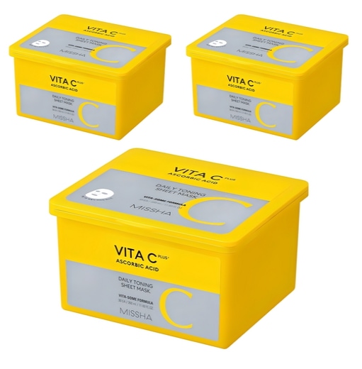 【密着保湿ケア】 ビタシープラスデイリートーニングシートマスク 30枚入 弱酸性 天然由来シート 吸着力UP ビタソーム配合 水分補給 角質ケア ビタミンC誘導体 デイリー用 大容量 韓国スキン 4,950円