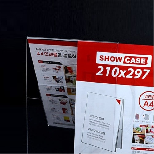 両面ショーケースA4縦1本学校事務所カフェ価格表商品案内展示広報物印刷
