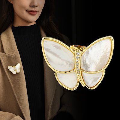 Qoo10] 蝶が繭から現れる絶妙な天然螺鈿の蝶のブロ