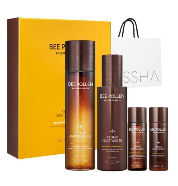 ビーポーレン リニュー スペシャルスキンケアセット 乾燥肌 ゆるみ肌対応 保湿栄養成分 ビーポーレン配合 弾力保湿ケア