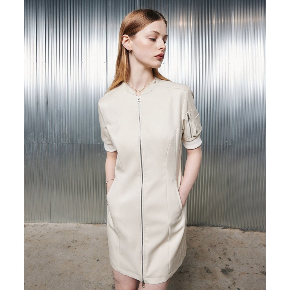 LARTIGENT L2 ジップアップドレス(ベージュ) 12,195円
