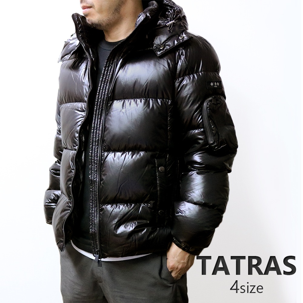 タトラス ダウンジャケット ベルボ メンズ mtata4562 TATRAS BELBO アウター シンプル 無地 黒 ワンポイント フード 秋冬 ナイロン 男性 彼氏 旦那 お父さん 誕生日
