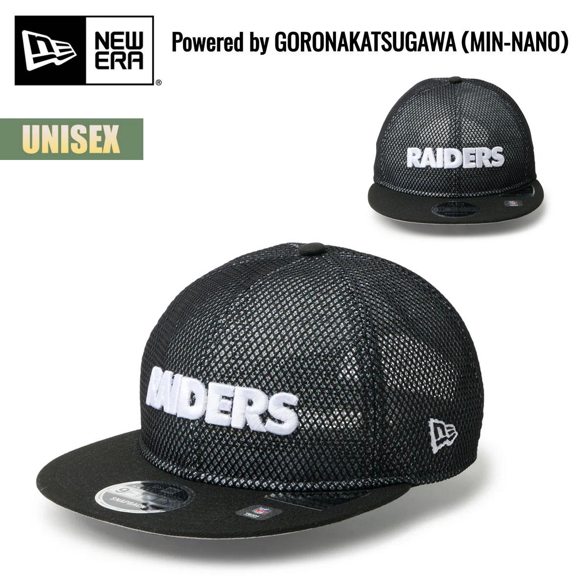キャップ 帽子 RC 9FIFTY Flat Visor powered by GORO min-nano ラスベガス・レイダース ダブルメッシュ ミンナノ 中津川吾郎 ユニセックス ストリート