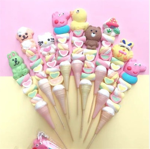 30g 串スティックとマシュマロ漫画ミックスひょうたんスナック キャンディ ケーキ ベーカリー ショップ 誕生日プレゼント