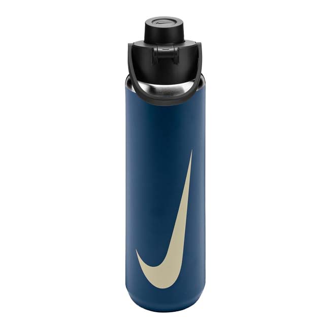 ナイキ(NIKE) ステンレススチール リチャージチャグボトル 携帯用魔法瓶 24oz (700ml) 水筒 HY2020-487ブルーF×BK×Lカーキ