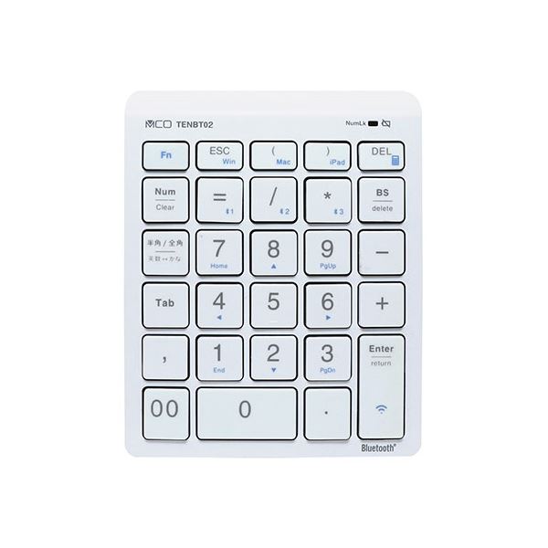 Bluetoothテンキー ホワイト TENBT02/WH