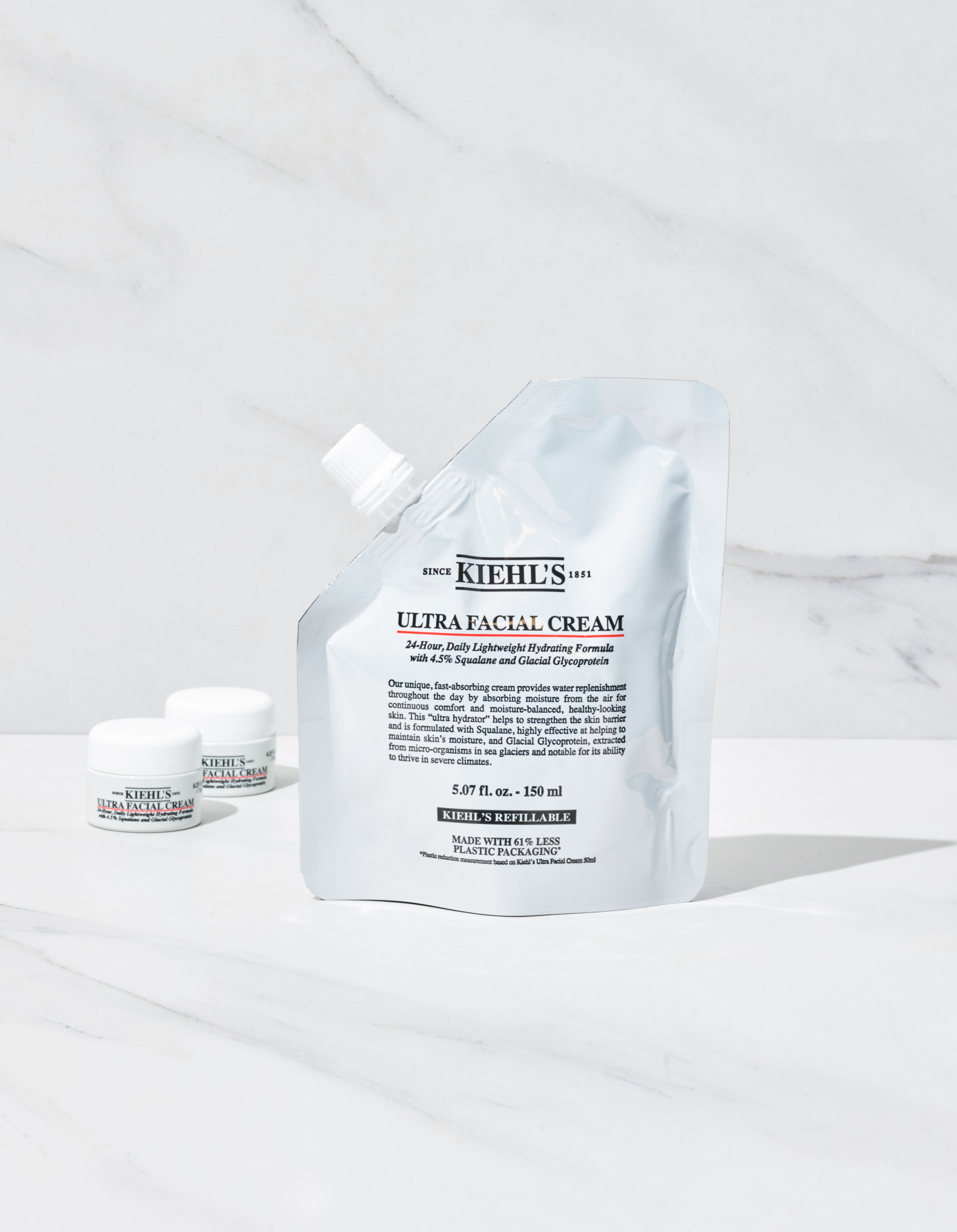 キールズウルトラフェイシャルクリームリフィルポーチ 150mL セット (+ ウルトラフェイシャルクリーム 21mL)