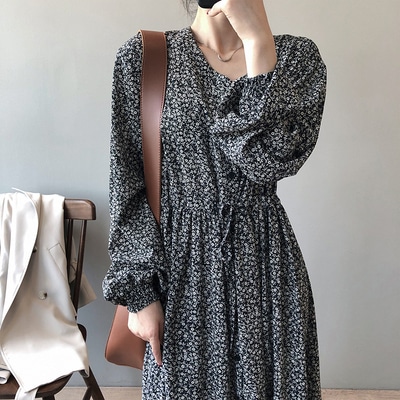 ワンピース ロング ロング丈 袖あり 長袖 Vネック シフォン ウエストマーク ウエストリボン かわいい 大人可愛い おしゃれ お洒落 かっこいい 大人女子 こなれ感 ラフ ラブリー キュート