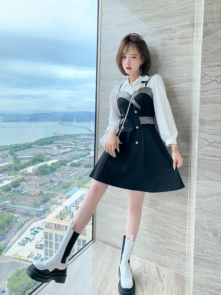 ワンピース Aラインスカート ミニ ミニ丈 ショート ショート丈 膝丈 ひざ丈 膝上 長袖 襟付き かわいい 大人可愛い きれいめ カジュアル 大人 おしゃれ お洒落 大人可愛い 大人女子 こなれ感