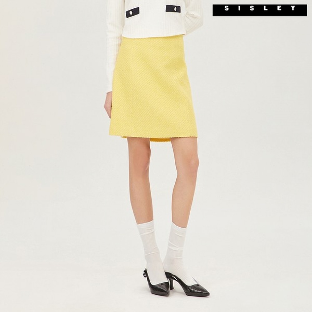 (シスレー) シスレーリースツイードミニスカート SASK11311_YE