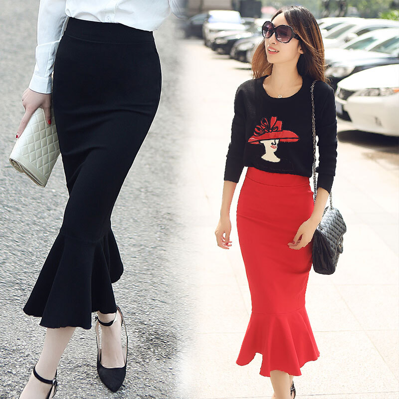 レディース スカート マーメイドスカート ロングスカート ロング タイト スリム 細身 マーメイド フィッシュテール フェミニン ハイウエスト コンサバ 中厚手 大人可愛い きれいめ シンプル