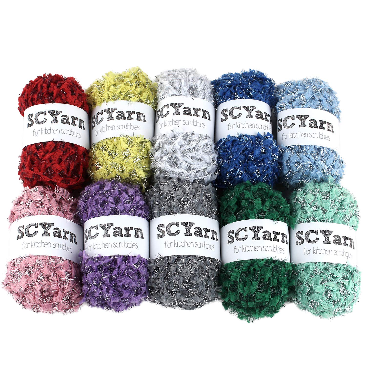 SCYarn 韓国産たわし糸12色セット 1玉当たり約75m 計400g900m ポリエステル毛糸