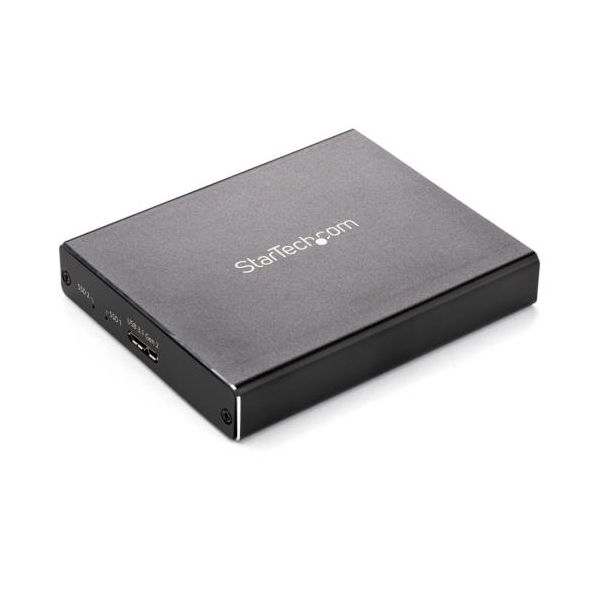 StarTech.com USB接続M.2 SATA SSD対応デュアルスロットアダプタケース ブラック SM22BU31C3R1個