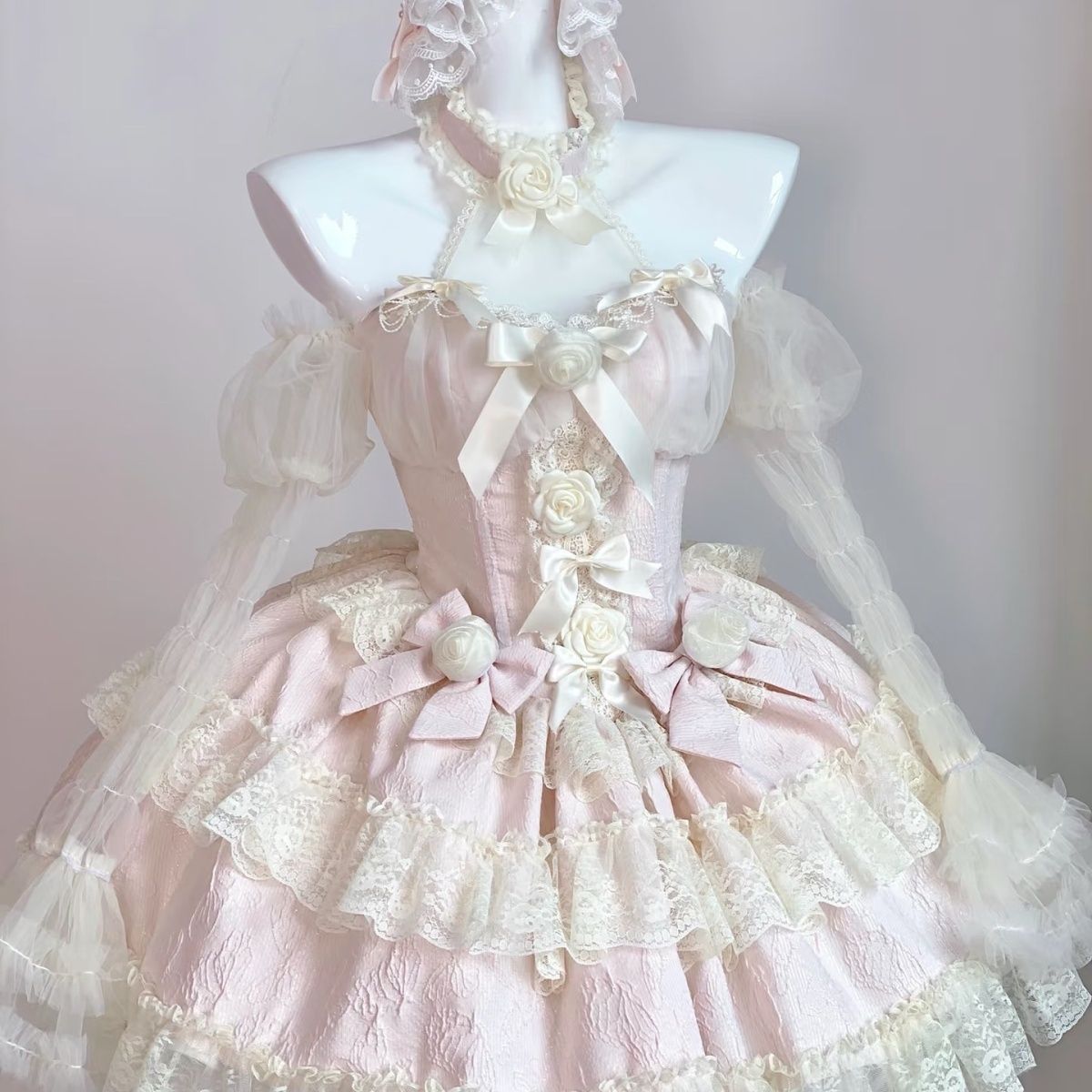 【送.料.無.料.急速発送】雰囲気純欲仙女風レースリボン姫ロリータ 7,230円