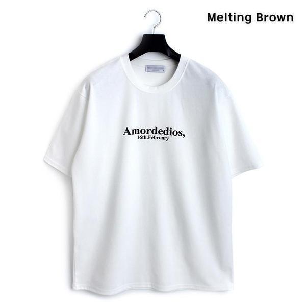 男性ラウンドTシャツ男性オーバーフィット半袖 am3