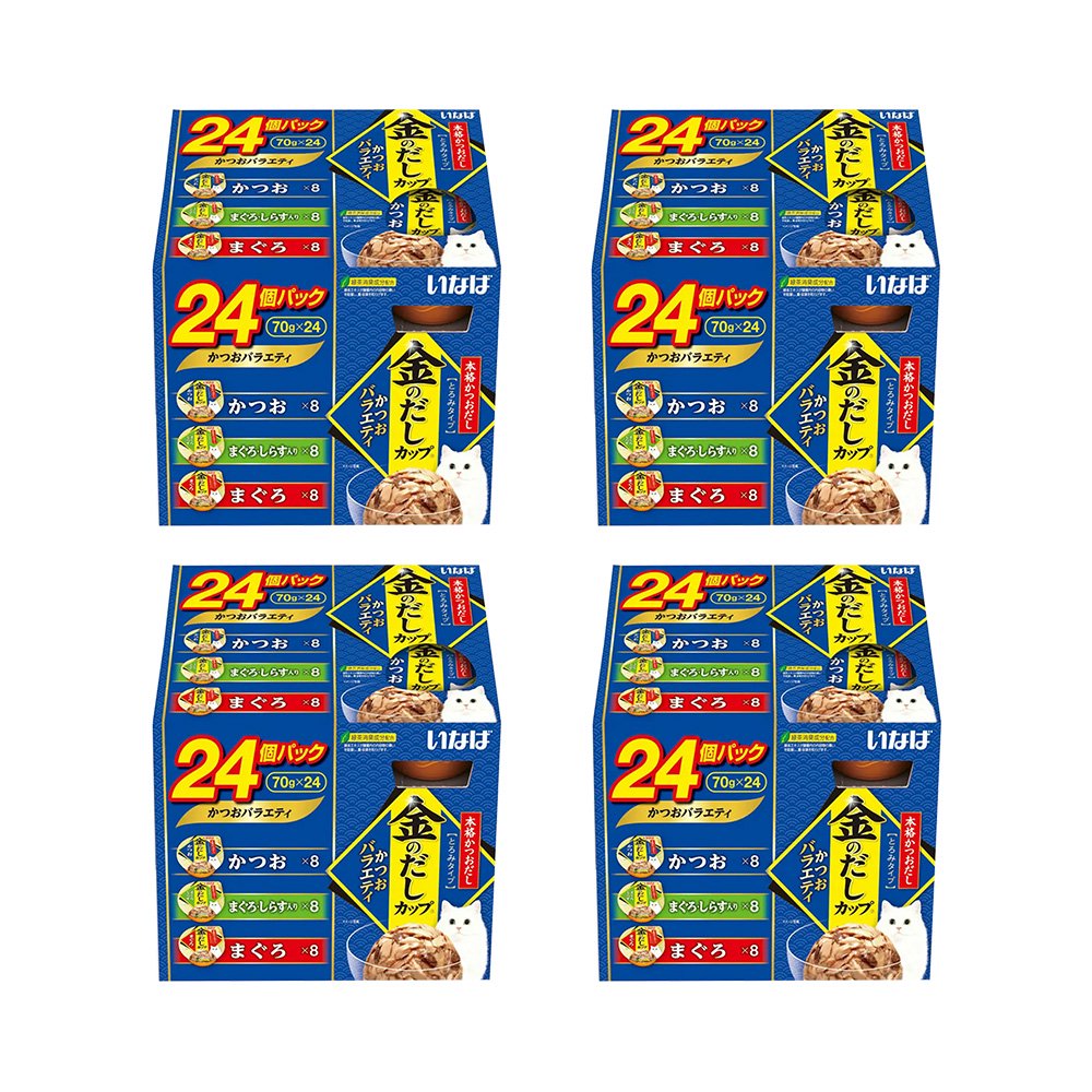 いなば　金のだし　カップ　２４個パック　かつおバラエティパック　７０ｇX２４個X４　キャットフード　ＣＲＣ35―20―20―50―00