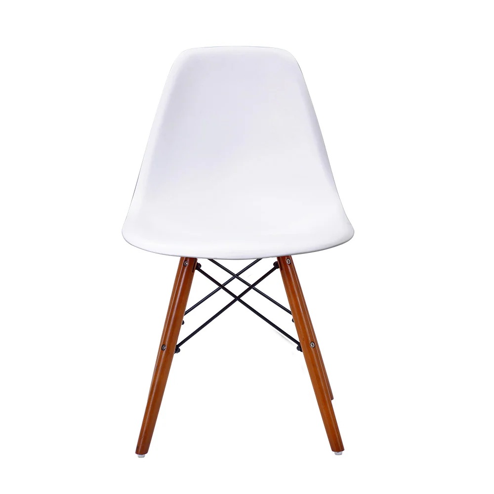 【2脚セット】【ホワイト座面＆ブラウン脚】イームズチェア リプロダクト ダイニングチェア ダイニングチェアー イームズチェア DSW eames イームズ チェアー DSW イームズ椅子 チェア イー