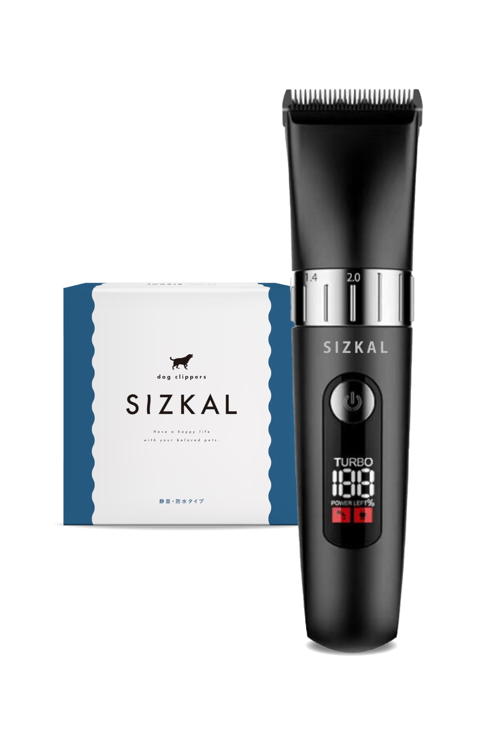 【静かに刈る 防水モデル】犬用バリカン 犬 猫 ペット 静音モデル コードレス 高さ調整 長時間バッテリー 足裏 セルフトリミング 日本企画商品 (ブラック)