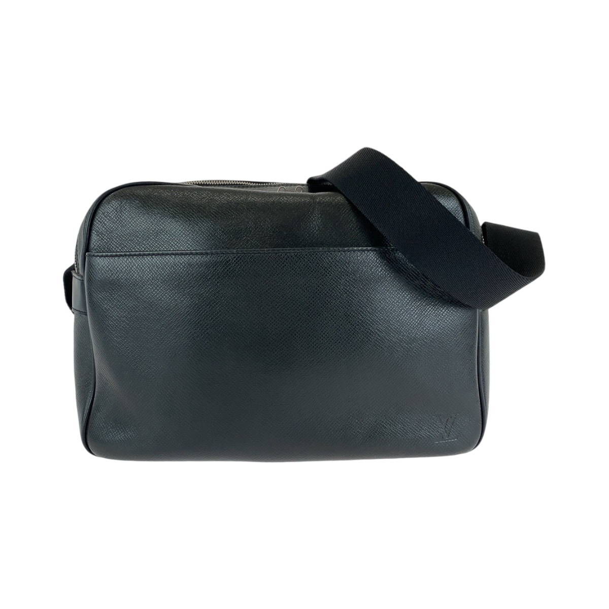 美品 タイガ リポーター アルドワーズ ブラック 黒 シルバー金具 タイガ M30152 ショルダーバッグ 斜め掛け メンズ 409305