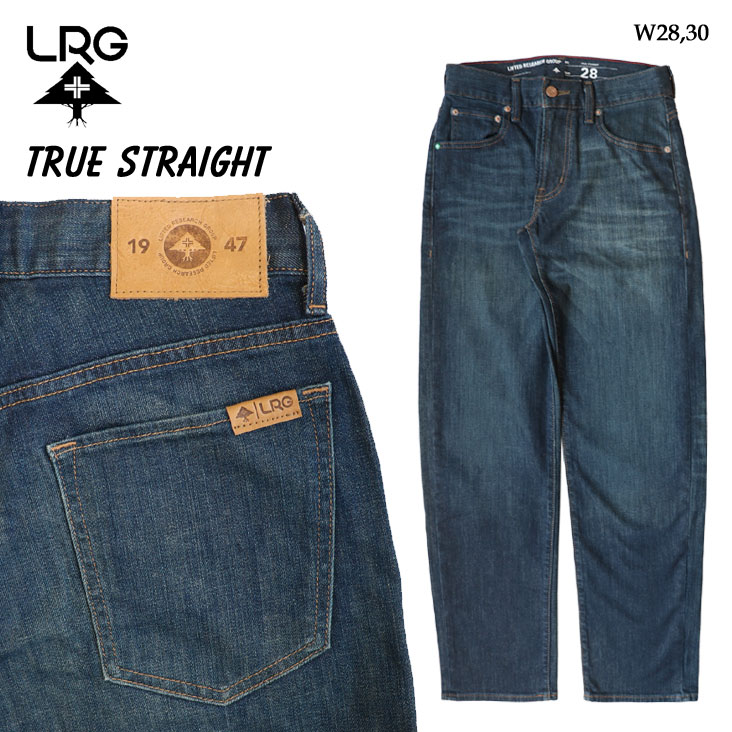 LRG エルアールジー ジーンズ TRUE STRAIGHT トゥルーストレート W28 W30 ジッパーフライ レザーパッチ ブランド ツリーアイコン スパンデックス J175015-W