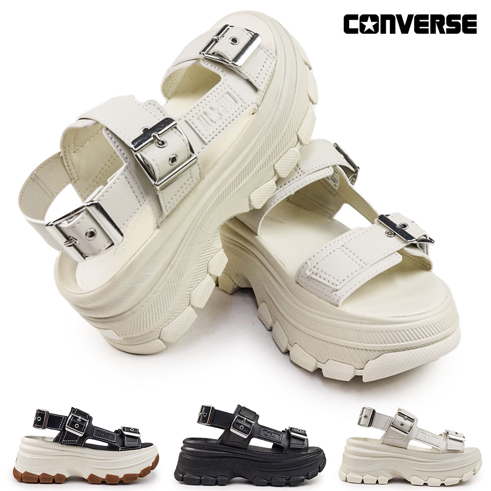 厚底サンダル トレックウエーブ サンダル ストラップサンダル ブラック ホワイト ハーフサイズなし レディース