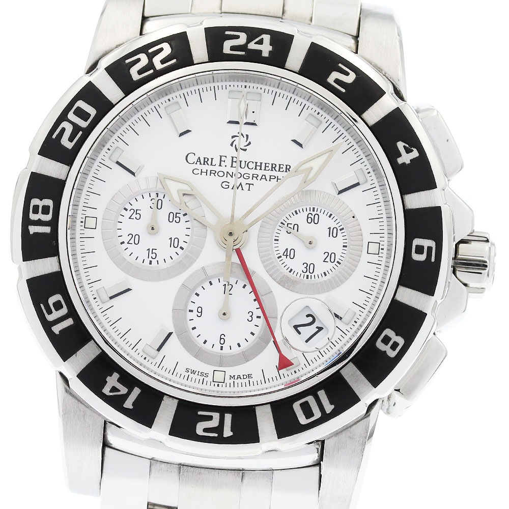 カール F.ブヘラ CARL F.BUCHERER 10618.13 パトラビ GMT クロノグラフ 自動巻き メンズ 保証書付き_949591【中古】