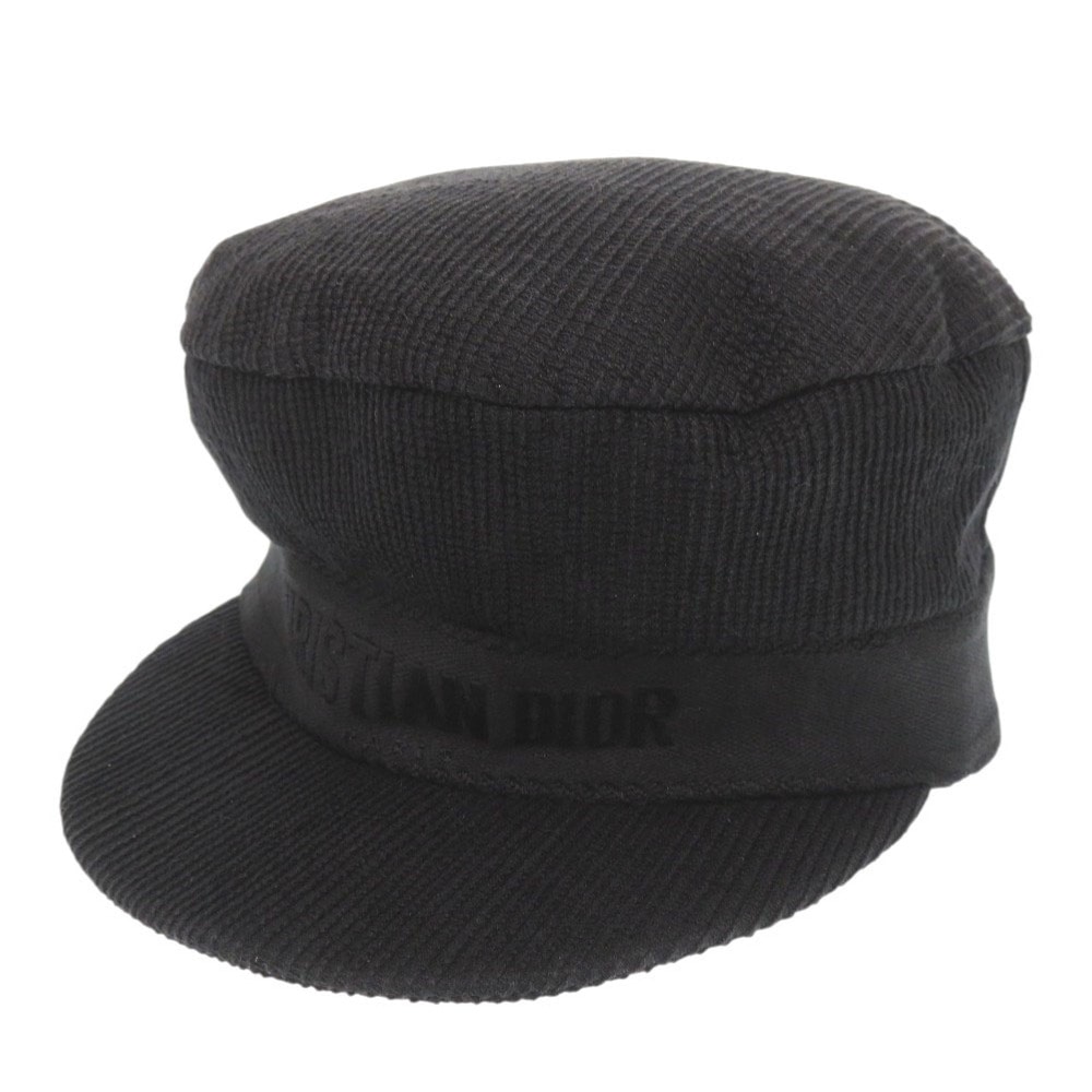 美品 クリスチャンディオール キャスケット 帽子 コットン ブラック 1255【中古】Christian Dior レディース