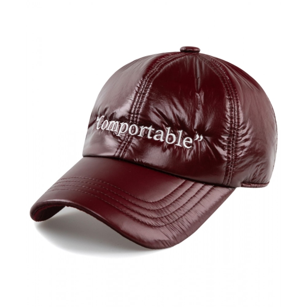 WICK 着け心地の良い光沢パッド入りボールキャップ-バーガンディー
