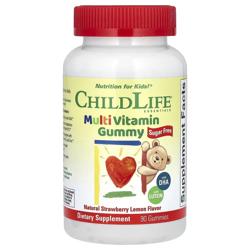 ChildLife Essentials マルチビタミングミ 糖類不使用 ナチュラルストロベリーレモン グミ90粒