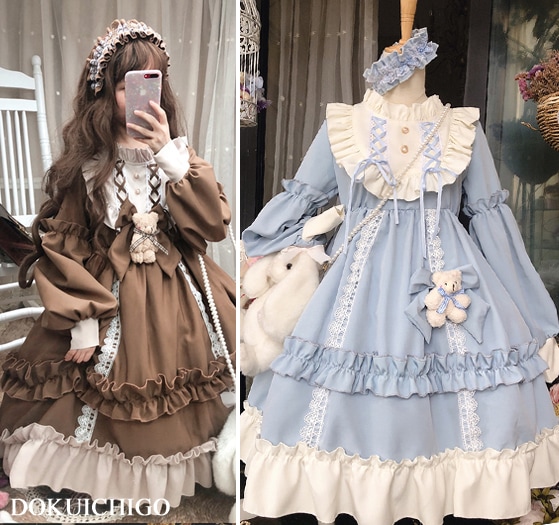 ロリータファッション ワンピース レディース ゴスロリ くま LOLITA ゆめかわいい
