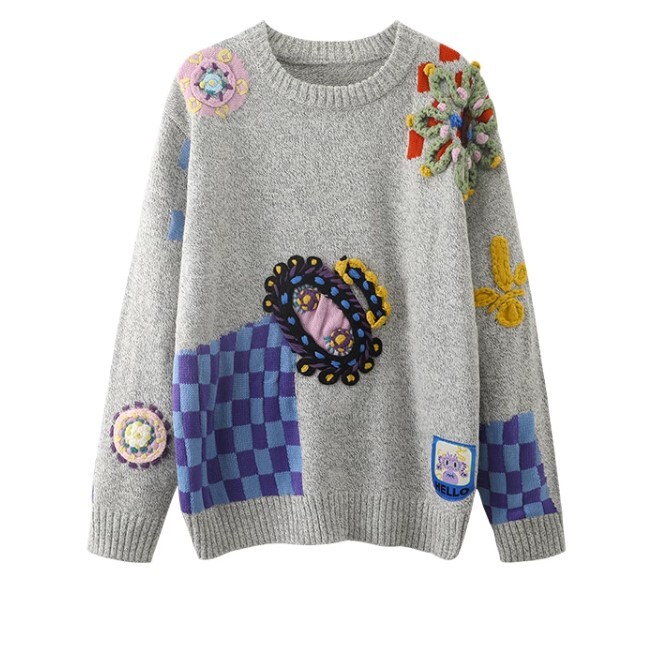 レトロ セーター 長袖 ニット かわいい 大人可愛い きれいめ シンプル カジュアル 大人 上品 おしゃれ お洒落 かっこいい レトロ 大人女子 こなれ感 ラフ ラブリー キュート ガーリー ルーズ