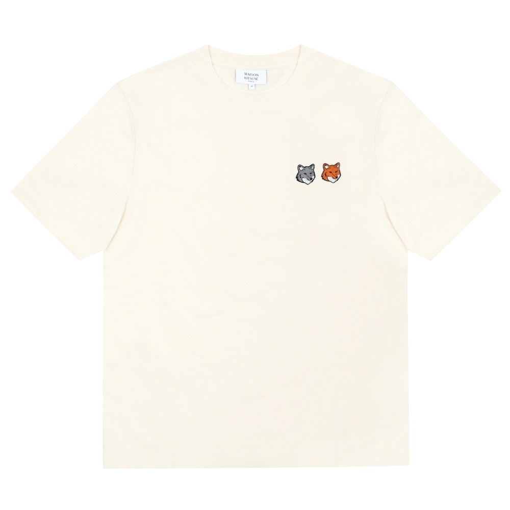メゾンキツネ メンズ ダブル フォックス ヘッド パッチ 半袖Tシャツ OM011CFKJ7025 P702