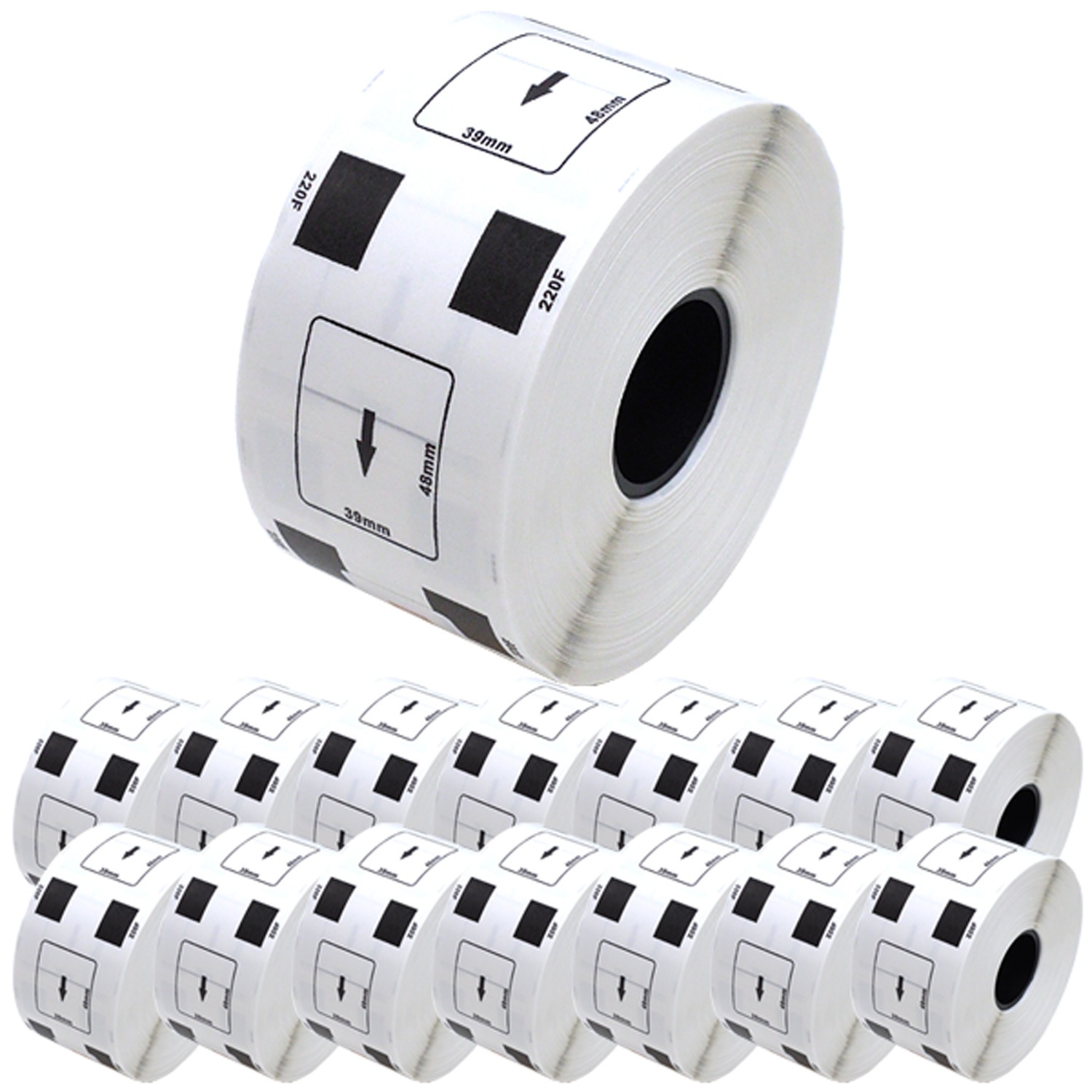 ブラザー用 ピータッチ DKプレカットラベル (感熱紙) DK-1220 互換品 食品表示用ラベル 白 39mm×48mm 620枚入り 15個セット 6,792円