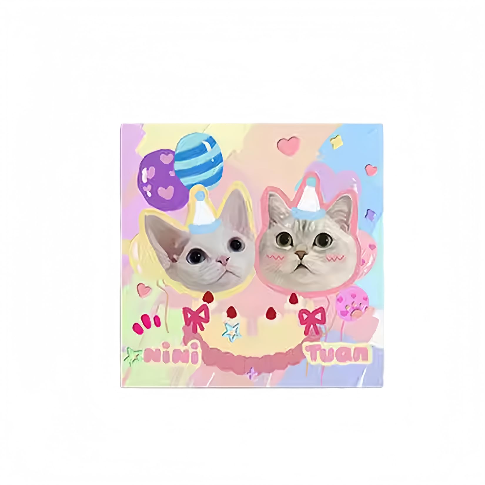 ペットウォールアート オーダーメイド 大きいサイズ 犬猫用 写真入り 名前入り カラー指定対応可能 オリジナル メモリアル用品 おしゃれ プレゼント アートパネル インテリア (虹色,60*60CM)