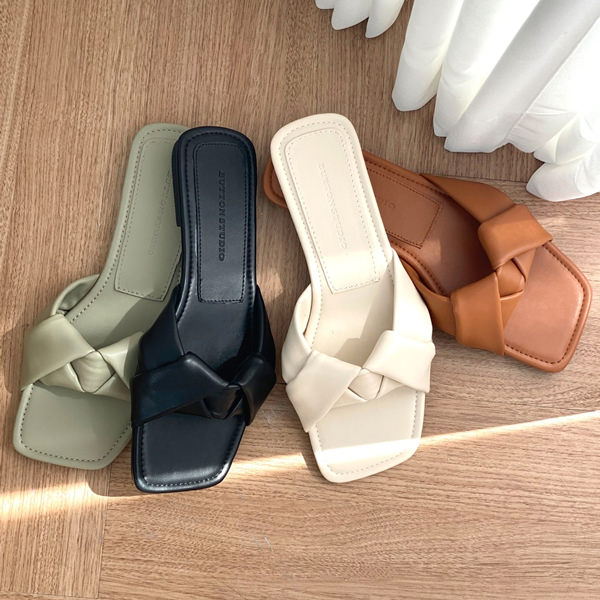 サンダル 編み込み 編み上げ フラット レディース 黒 茶 ミント ベージュ