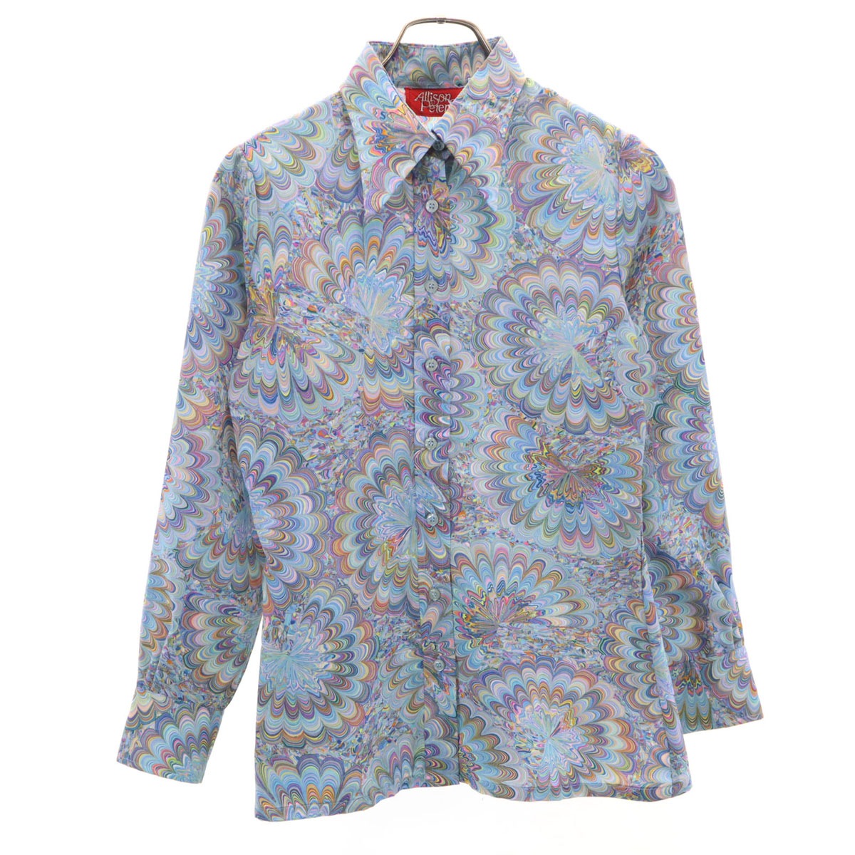 Allison Peters 70s ヴィンテージ サイケ柄 長袖 シャツ 9 マルチ レディース 古着