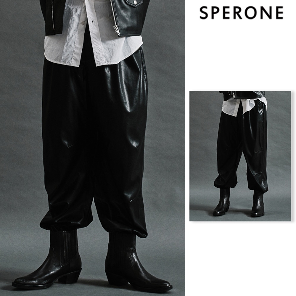 【SPERONE】Eco Leather Jogger Pants Man SPERONE] Eco Leather Jogger Pants Man ロングパンツ