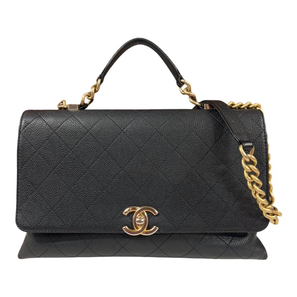 シャネル マトラッセ ショルダーバッグ キャビアスキン ブラック CHANEL 中古
