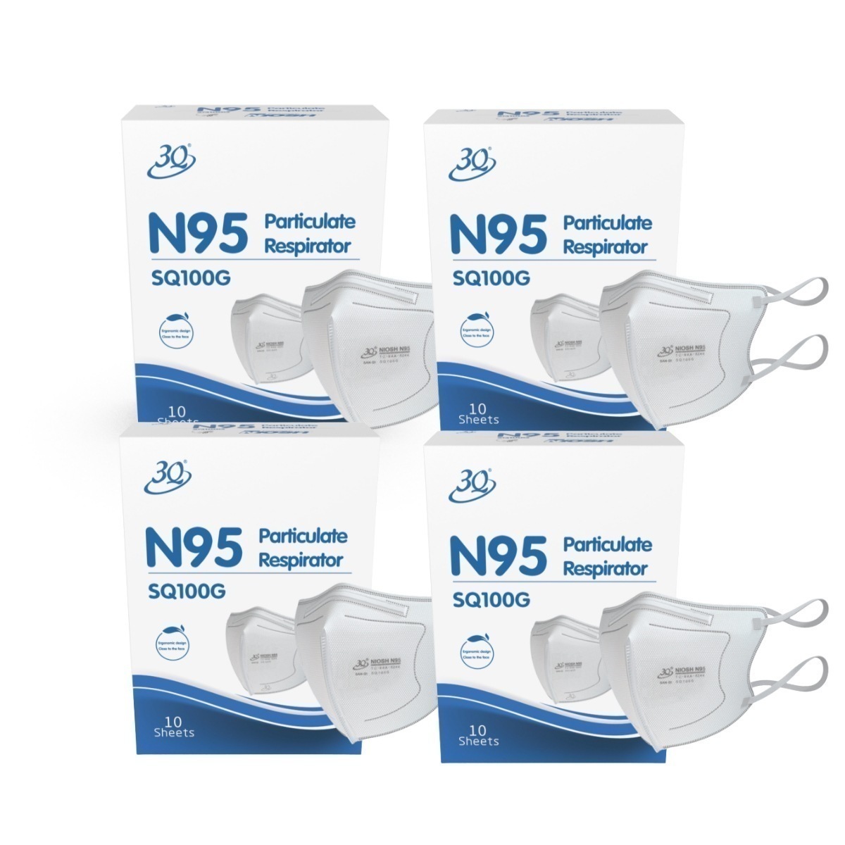 メガ割 N95 マスク 医療用 個包装 40枚 頭掛け 不織布 NIOSH 調整可能 立体 クーメディカルジャパン