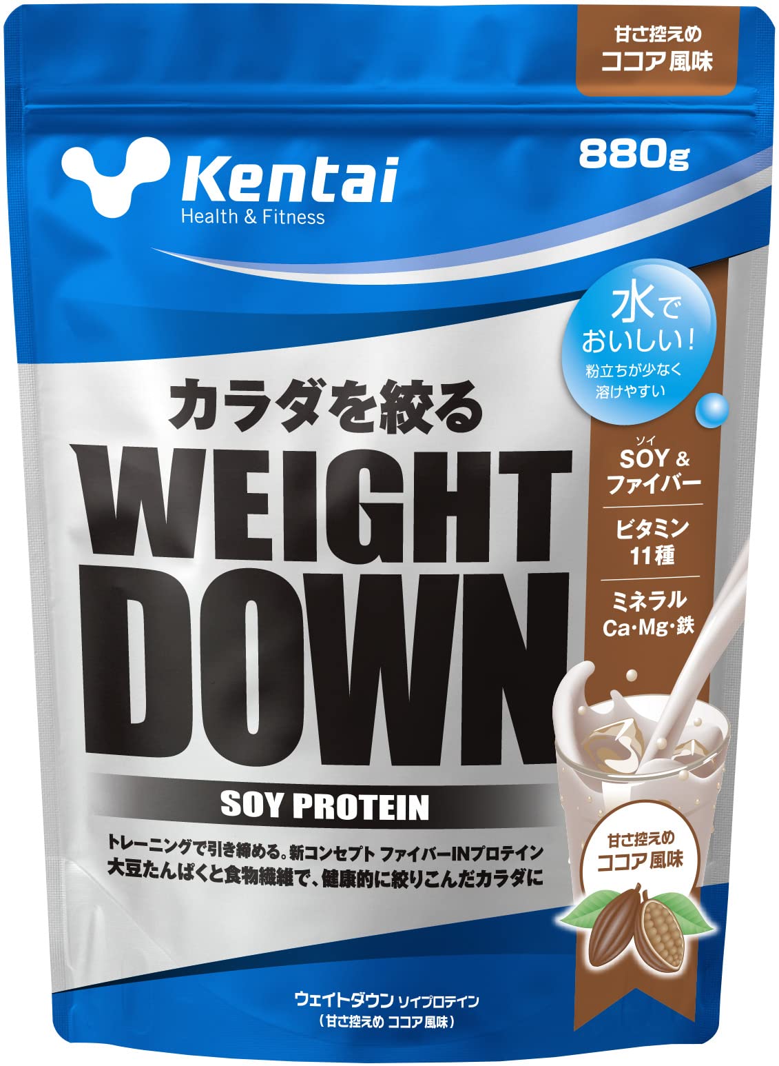 Kentai ウェイトダウン ソイプロテイン ココア風味 880g