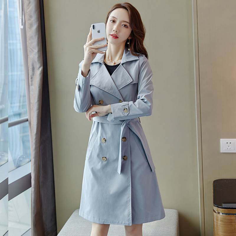 トレンチコート レディース 春 膝丈 長袖 Vネック 襟付き タイト 細身 フォーマル ウエストマーク ポケット 前開き ベルト きれいめ シンプル 上品 無地 ママ 通勤 OL オフィス ビジネス