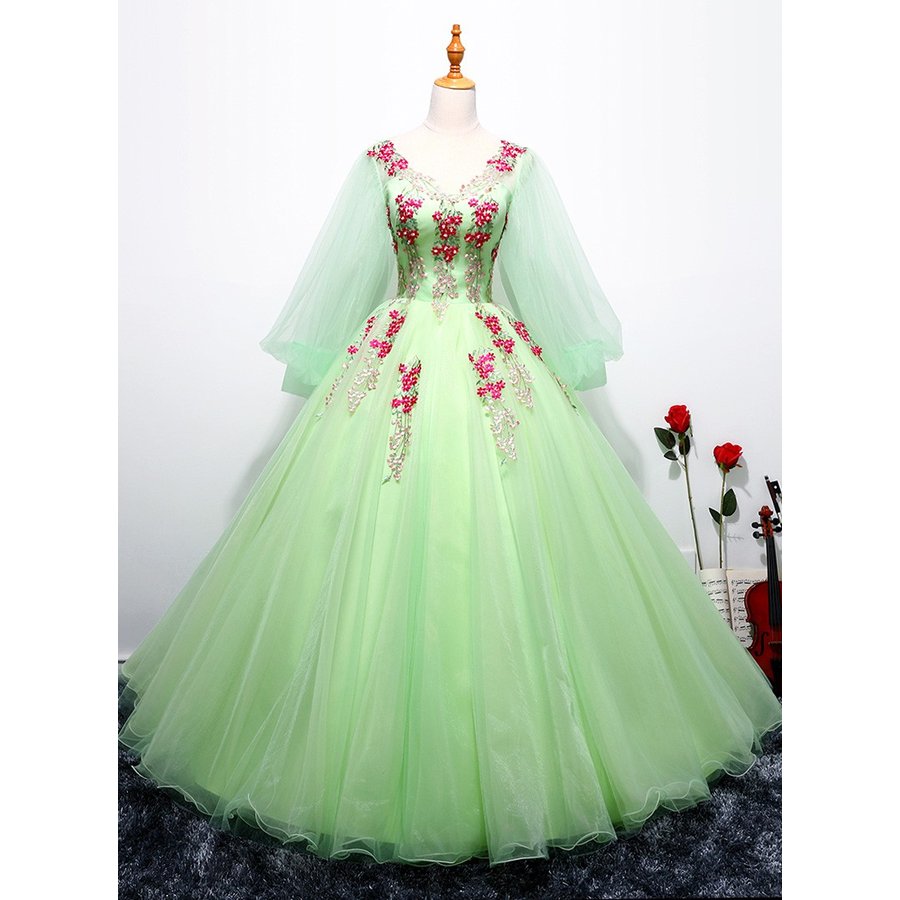 カラードレス ロング 安い イブニングドレス 二次会 パーティードレス 演奏会 花嫁 フォーマルドレス 発表会 結婚式 カクテルドレス 披露宴 グリーン