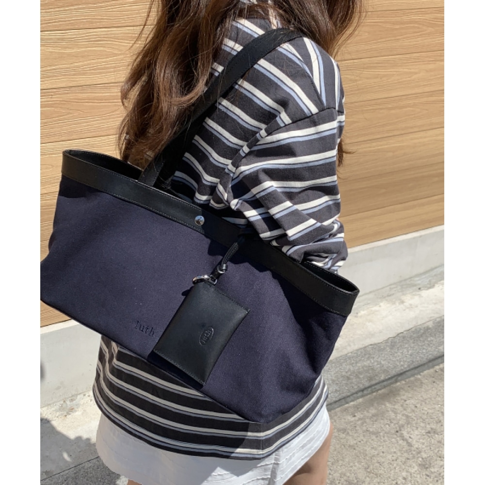 LUTHPRODUCT デイリーレザーキャンバスショルダーバッグ (キャンバスショルダーバッグ) _ NAVY