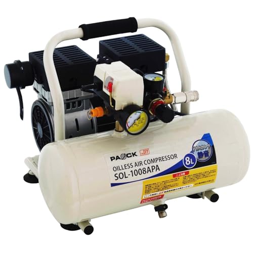 パオック(PAOCK) 静音 アルミタンク オイルレス エアーコンプレッサー SOL-1008APA