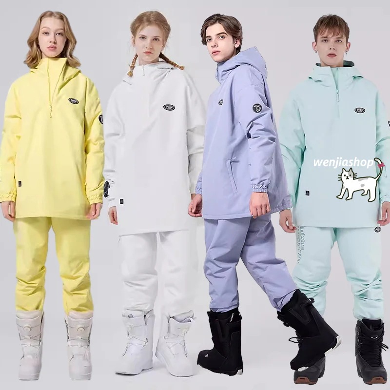 スノーボードウェア 上下セット レディース メンズ スノーウェア スキーウェア パンツ ジャケット 韓国風 男女兼用 スノボウェア 防水 防寒防雪保温防風通気 A135