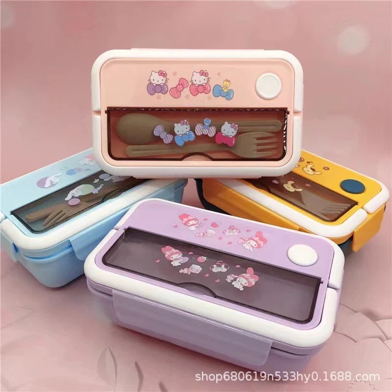 【期間限定】ラスチック製ランチボックス電子レンジ対応日本と韓国のランチボックス学生オフィスワーカークリッパーランチボックス食器付き
