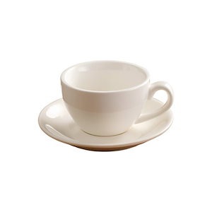 ラテカップ 200ml ラテアート ラテ カプチーノ ソーサーセット コーヒーカップ ラテボウル コーヒー 陶器 ホワイト FUN COFFEE (co-0016)