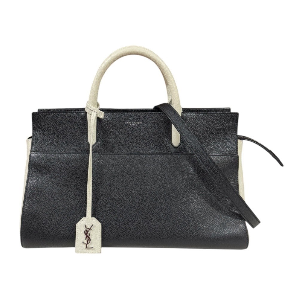 サンローラン カバ リヴ ゴーシュ ショルダーバッグ レザー 436620 ブラック SAINT LAURENT 中古