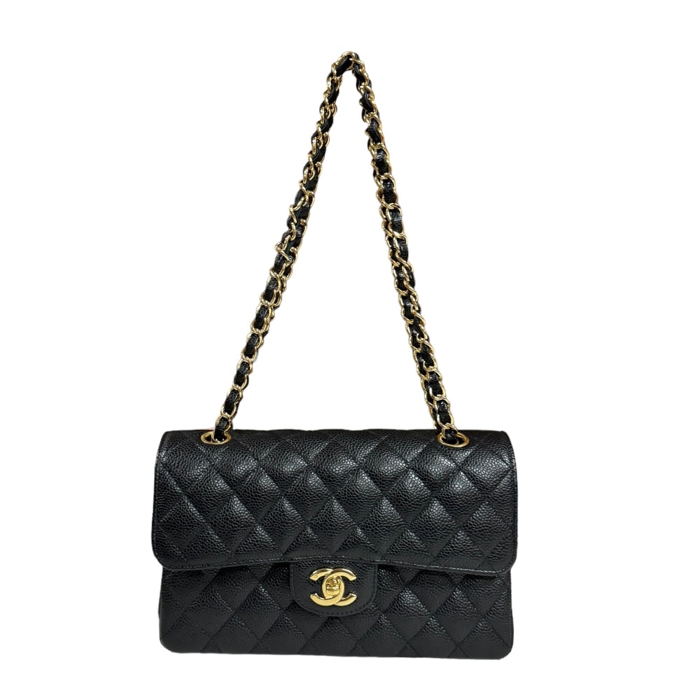 シャネル マトラッセ ショルダーバッグ キャビアスキン A01113 ブラック CHANEL 中古 美品