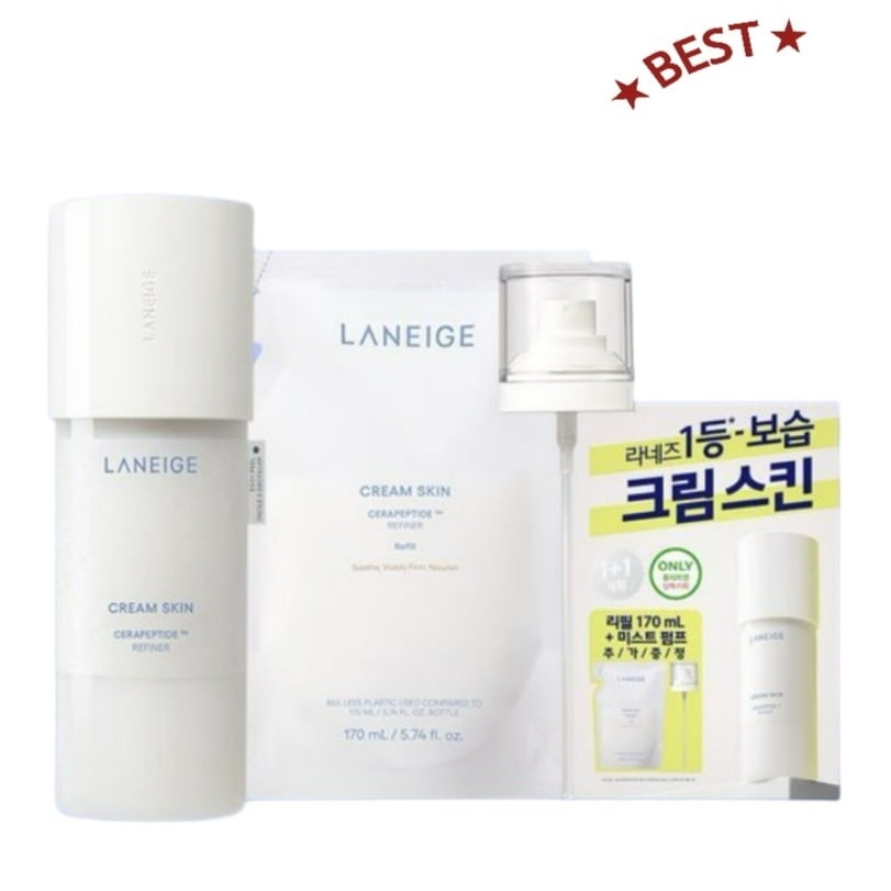[1等高保湿] クリームスキン 170ml リフィル 企画 (+170ml リフィル + ミストポンプ 贈呈)高保湿化粧水 ローション韓国コスメサラサラ潤いキープ